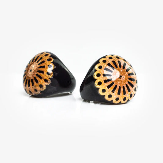 Murano Glass Lace Ring, Black & Lilac | Made in Venice