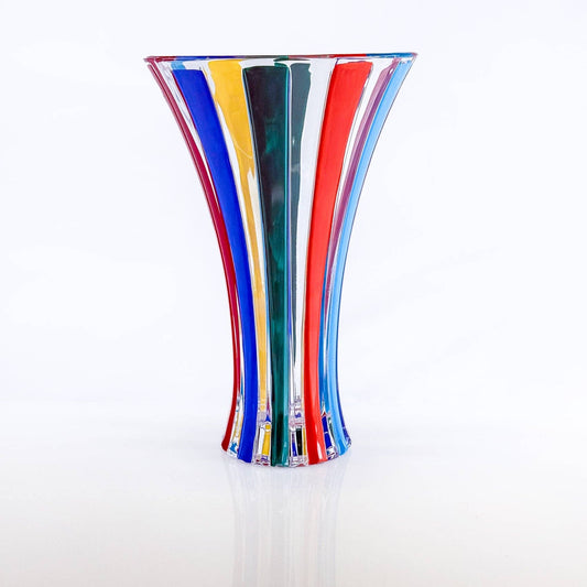 Large Crystal Vase – Timeless Multicolor Opaque, Hand-Painted | Made in Venice