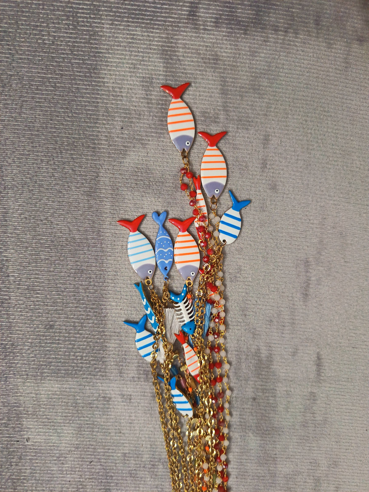 Women's Steel Necklace with Enamel Fish | Made in Lazio