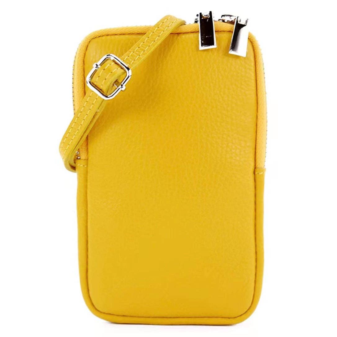 Modarno Small Shoulder Bag for Mobile Phones for Men and Women in Genuine Leather 11cm x 2cm x 18cm | Made in Italy