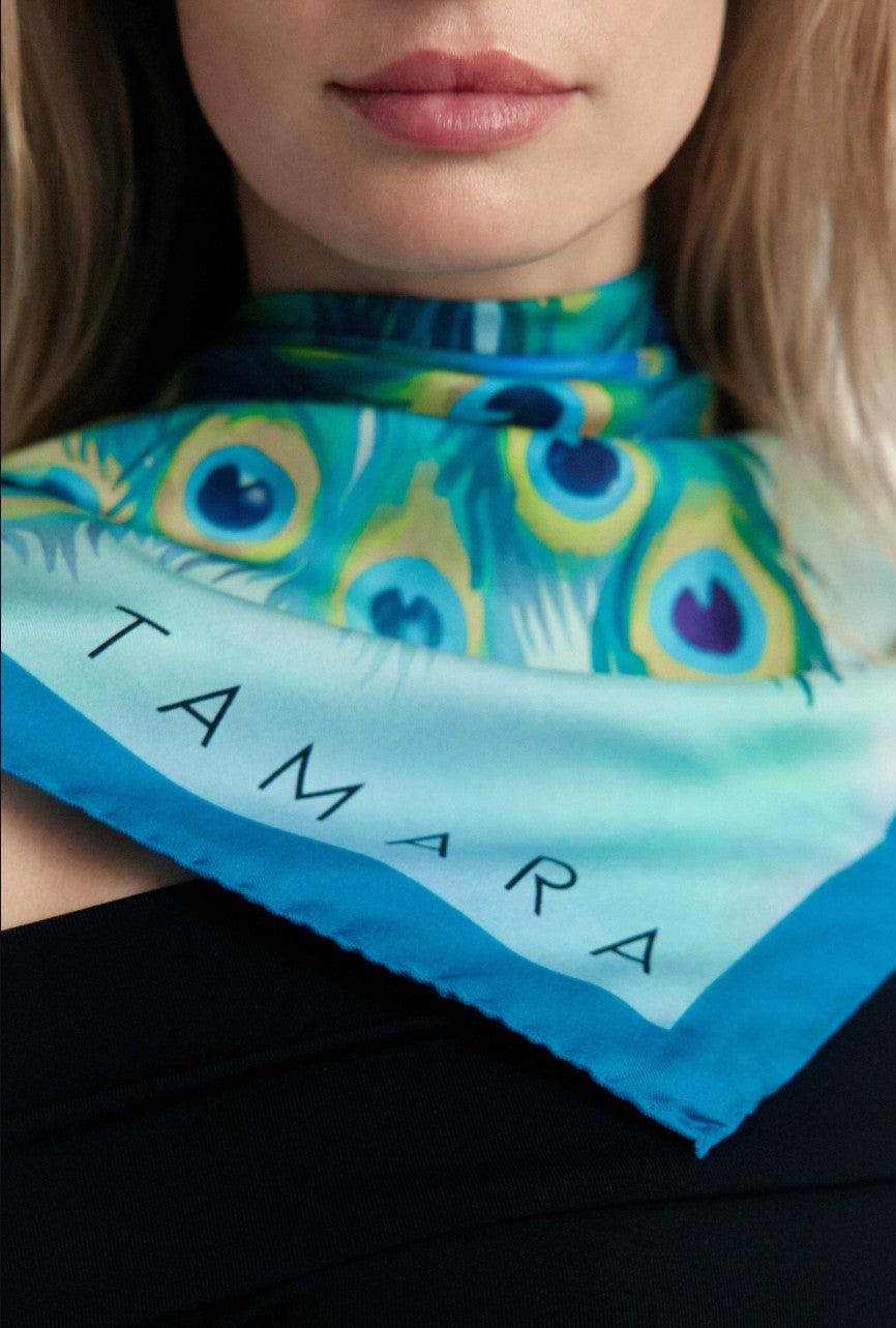 Peacock Silk Scarf | Made in Lombardy