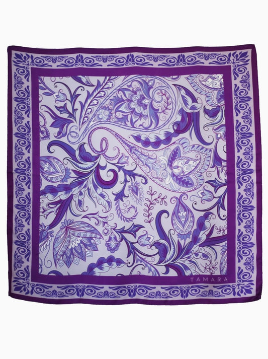 Mediterranean Print Silk Scarf | Made in Lombardy