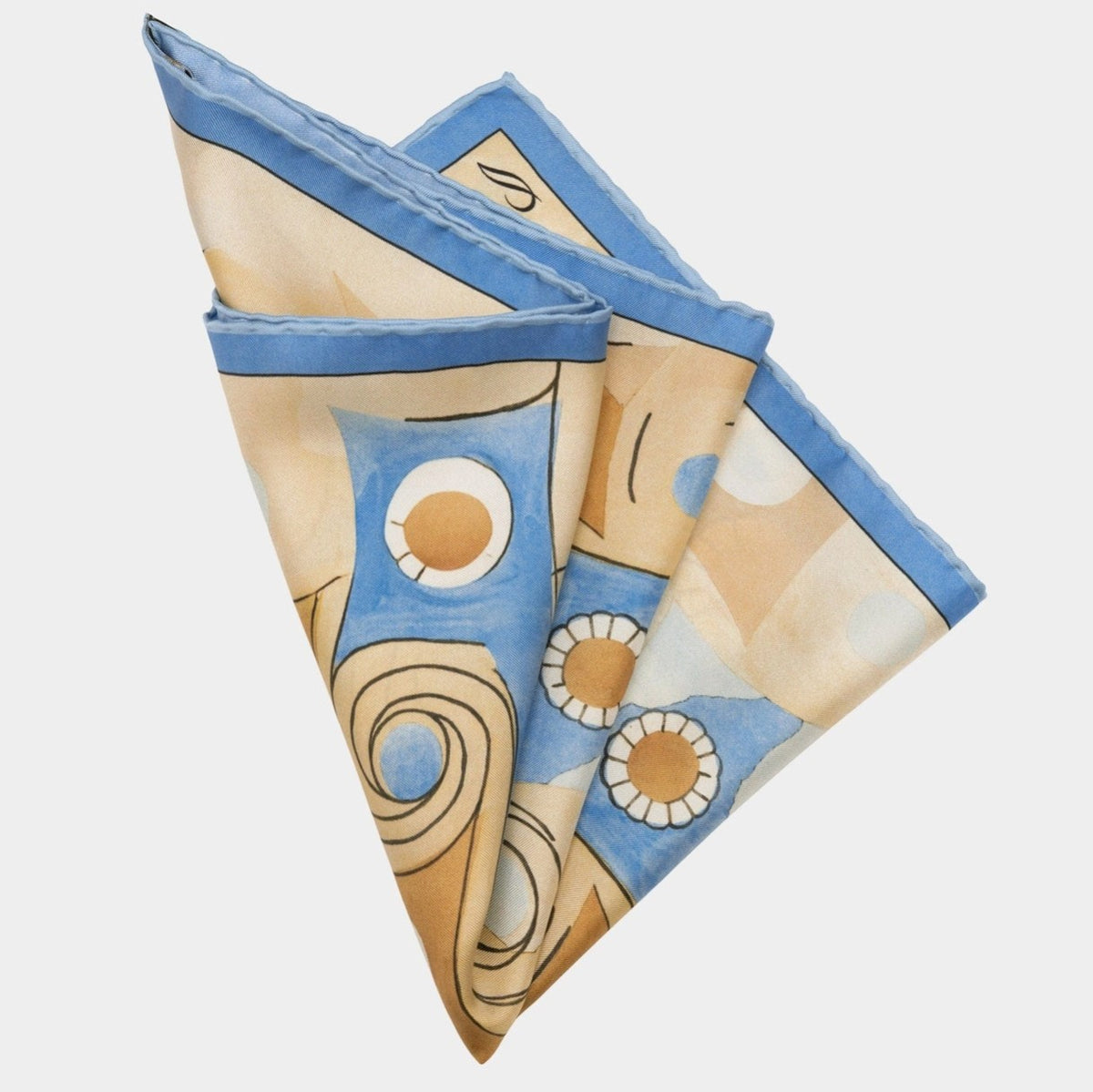 Silk Pocket Square - Yellow and Blue | Made in Lombardy