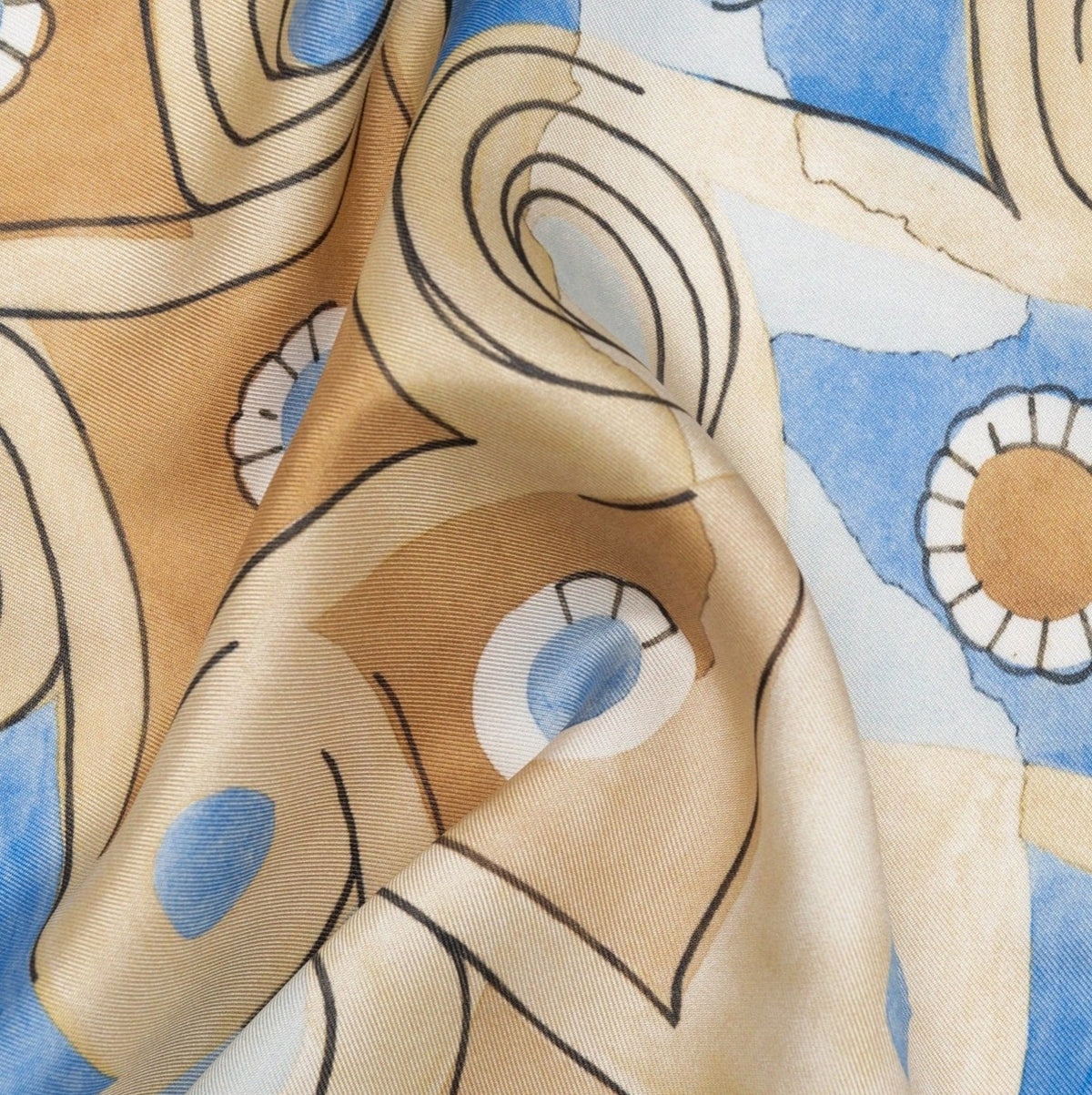 Silk Pocket Square - Yellow and Blue | Made in Lombardy