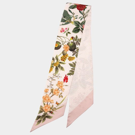 Skinny Silk Scarf - Pink | Made in Lombardy