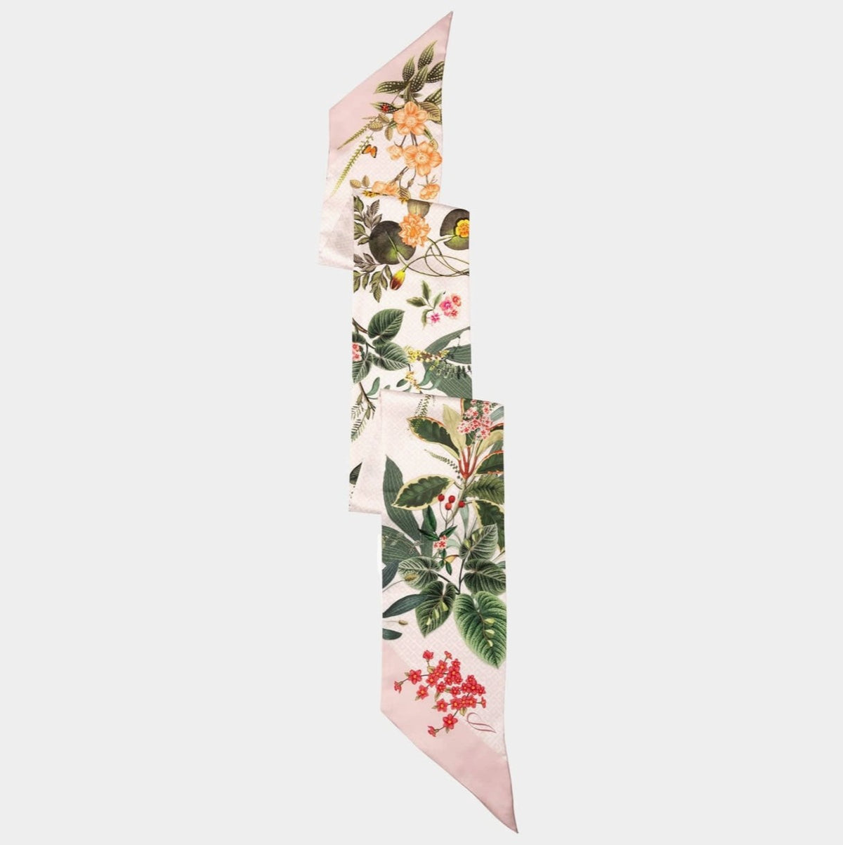 Skinny Silk Scarf - Pink | Made in Lombardy