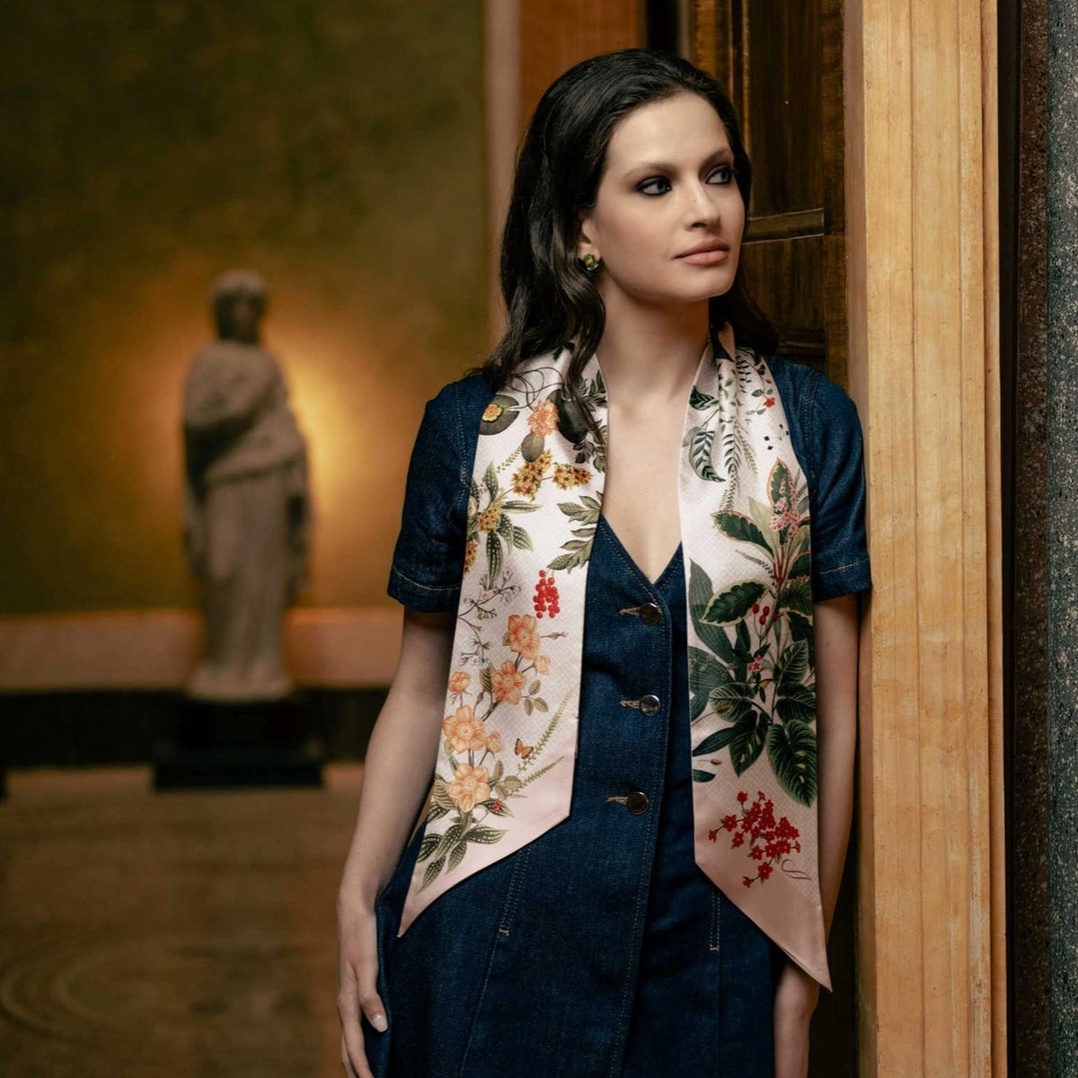 Skinny Silk Scarf - Pink | Made in Lombardy