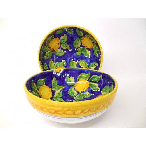 Limoni di Sicilia Blue 12" Serving Bowl | Made in Sicily
