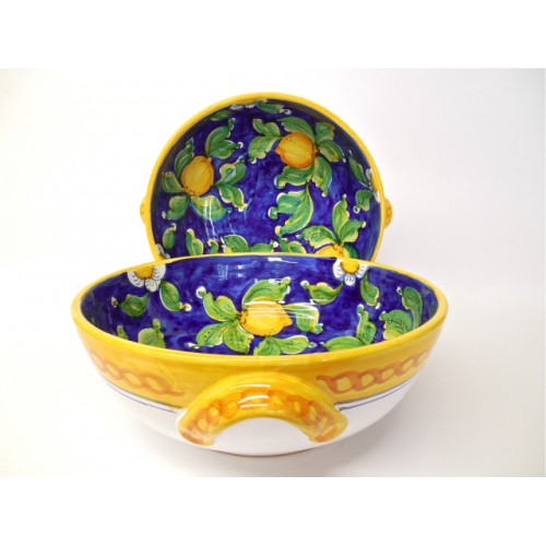 Limoni di Sicilia Blue 14" Serving Bowl | Made in Sicily