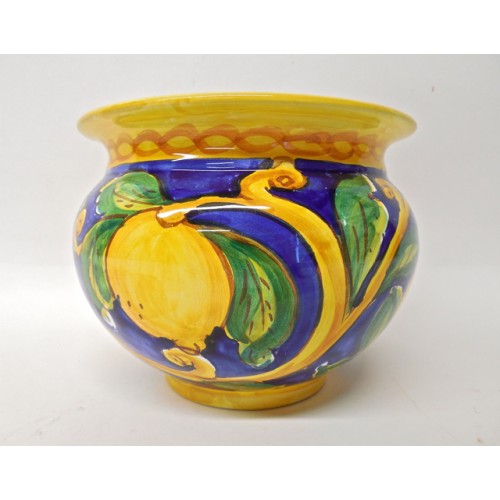 Limoni di Sicilia Blue 5" Small Cachepot Planter | Made in Sicily