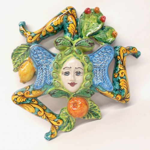 Sicilian Santo Stefano 12" Trinacria Turquoise | Made in Sicily