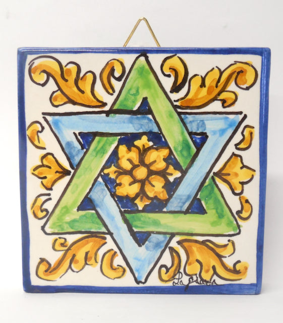 Sicilian Wall Tile - Star of David | Made in Sicily