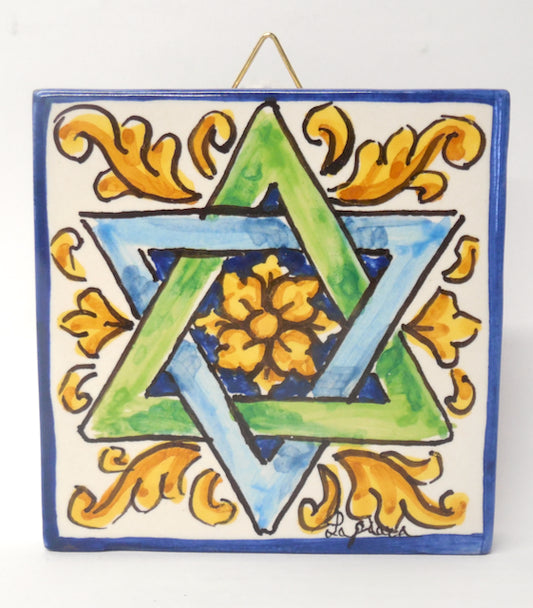 Sicilian Wall Tile - Star of David | Made in Sicily