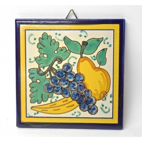 Targa da Muro Siciliana Santo Stefano 15x15 cm (Frutta) | Made in Sicily