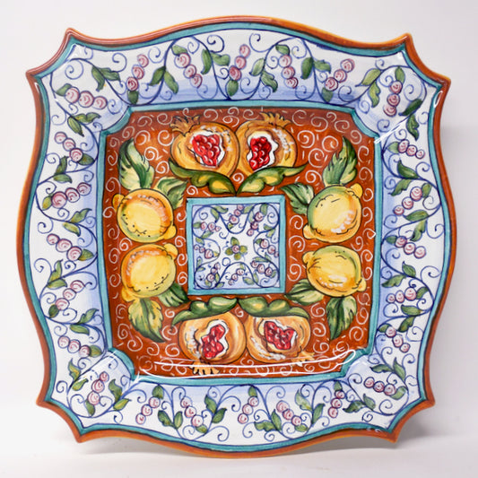 Royal Frutta Scalloped Square Platter | Made in Umbria
