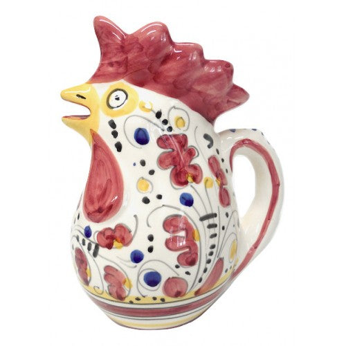 Deruta Galletto Red 8.5" Medium Rooster Pitcher