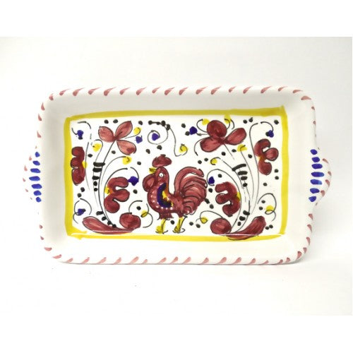 Deruta Galletto Red 7X4" Serving Tray