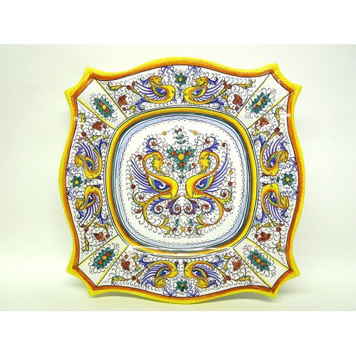 Deruta Raffaellesco 15X15" Square Scalloped Platter