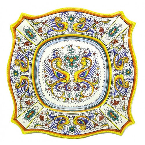 Deruta Raffaellesco 15X15" Square Scalloped Platter