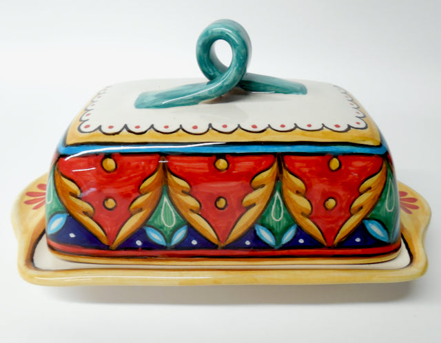 Deruta Antico Geometrico Butter Dish