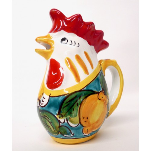 Limoni di Sicilia Turquoise 7" Small Rooster Pitcher