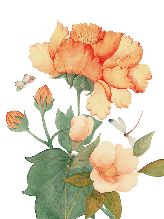 Peony Linen Kitchen Towel