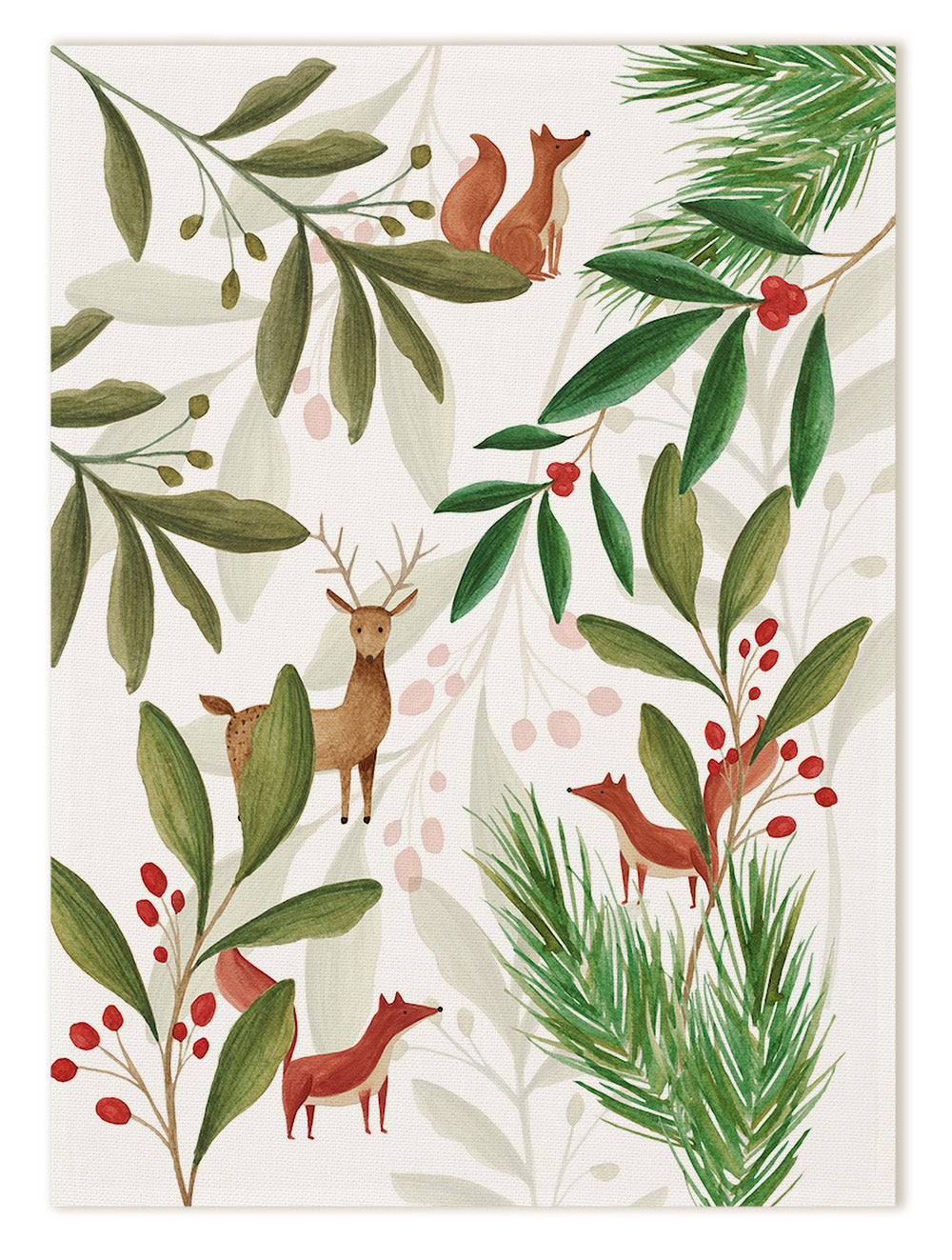 Rudolph Linen Christmas Kitchen Towel