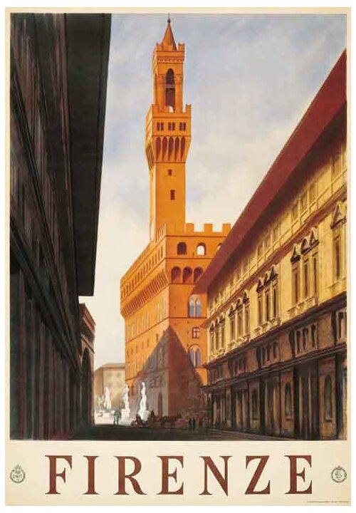 Firenze - Vintage Style Poster of Firenze | Made in Tuscany
