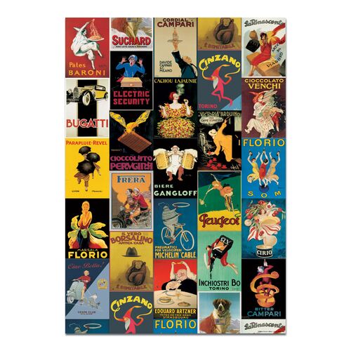 Vintage Advertisements Collage Art Poster | Made in Tuscany