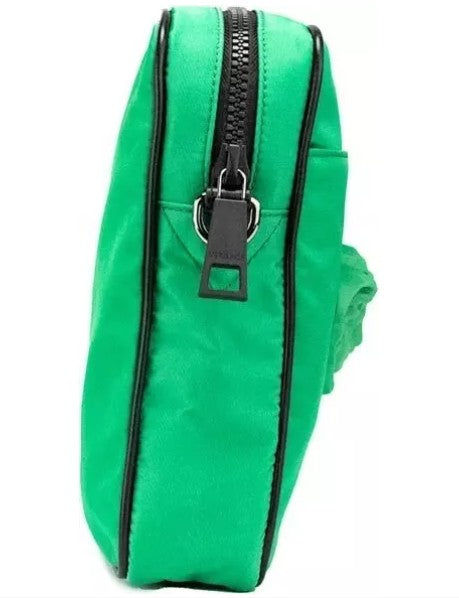 Versace Bright Green Nylon Medusa Messenger Bag