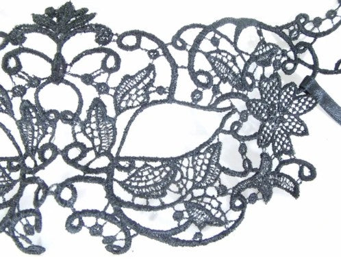 Black Macrame Venetian Masquerade Mask | Made in Veneto