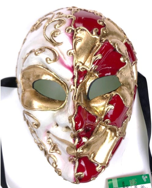 Red Joker Mamo Venetian Masquerade Mask | Made in Venice