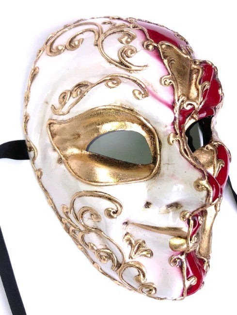 Red Joker Mamo Venetian Masquerade Mask | Made in Venice