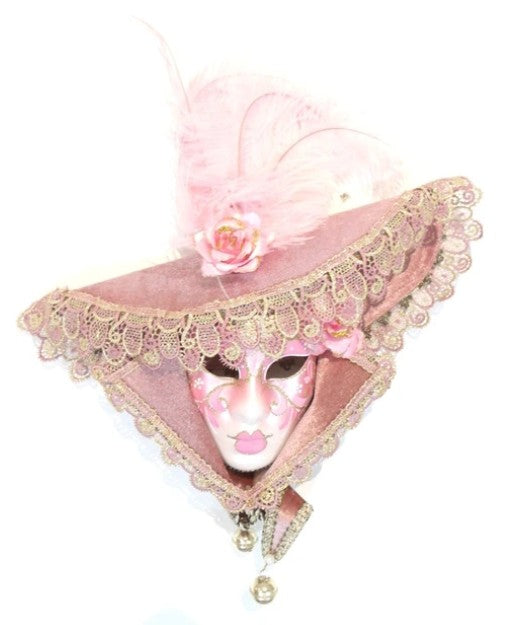 Pink Miniature Cappello Franca 6.3" Venetian Decorative Hat Mask | Made in Venice