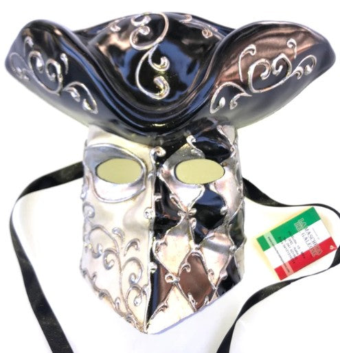 Black Gold Casanova Venetian Mask | Made in Veneto