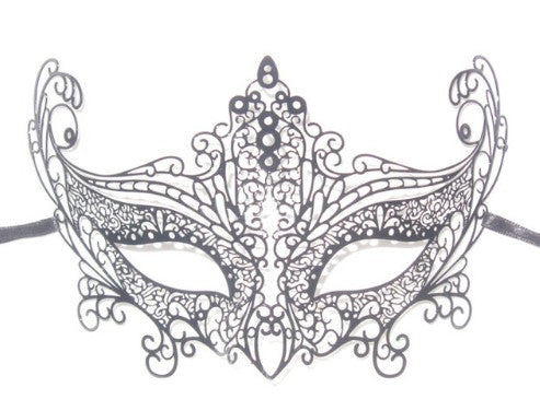 Black Laser Cut Venetian Carnival Masquerade Mask | Made in Venice