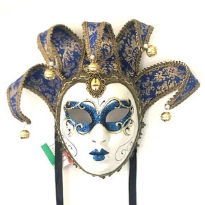 Blue Jolly Venetian Masquerade Mask | Made in Venice