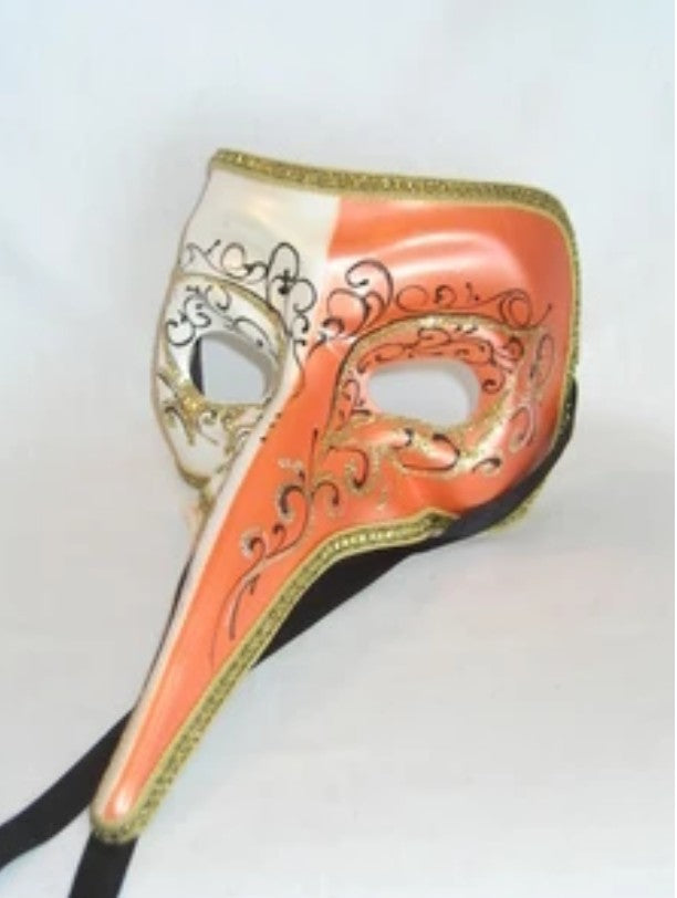 Two-Colored Long Nose Venetian Masquerade Mask | Made in Venice