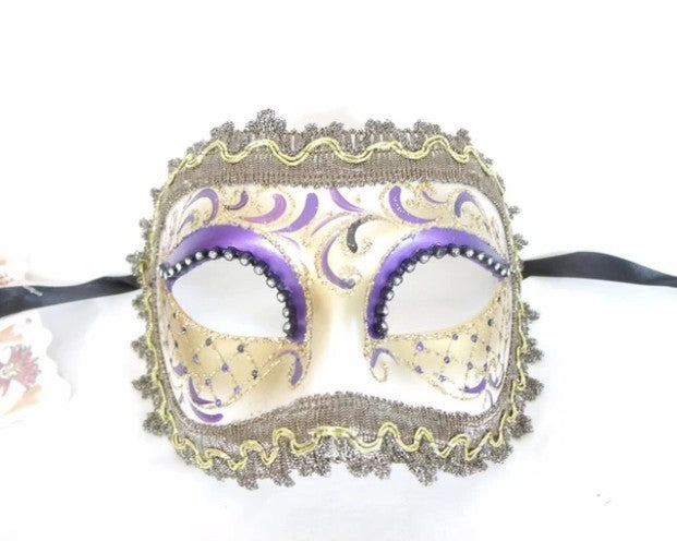 Purple Colombina Anna Eye Venetian Mask | Made in Venice