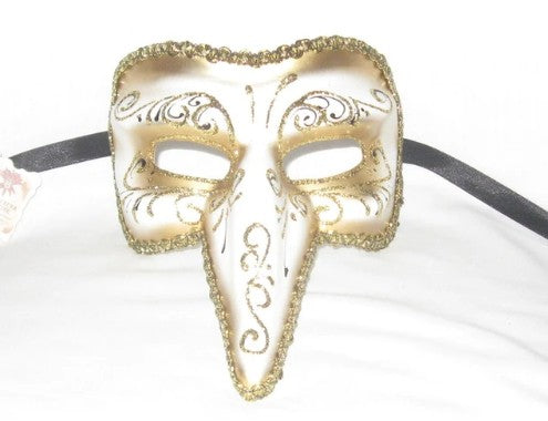 Gold Plague Doctor Venetian Masquerade Mask | Made in Venice