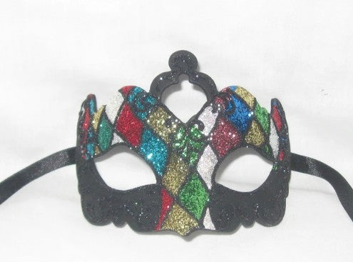 Black & Glitter Deco Venetian Eye Mask | Made in Venice