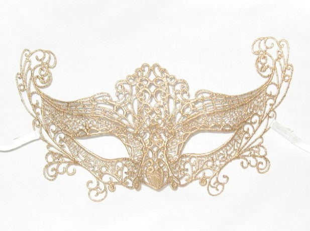 Gold Macrame Venetian Masquerade Mask | Made in Venice