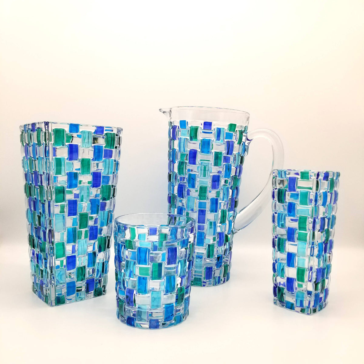 Aqua Cocktail Rocks Glass - Venetian Glass | Made in Veneto