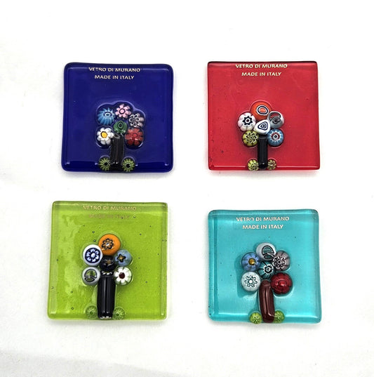 Murano Millefiori Tree of Life Magnet, Assorted Colors | Made in Veneto