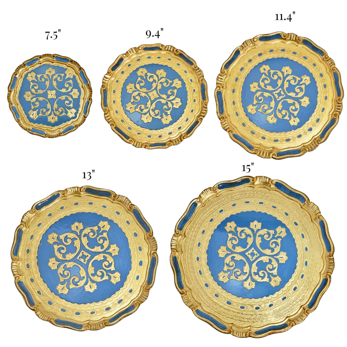Florentine Carved Gilded Wood Circle Tray | Made in Tuscany