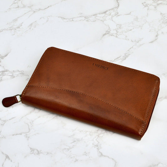 Gabriella Women's Italian Leather Zip Around Wallet | Made in Italy