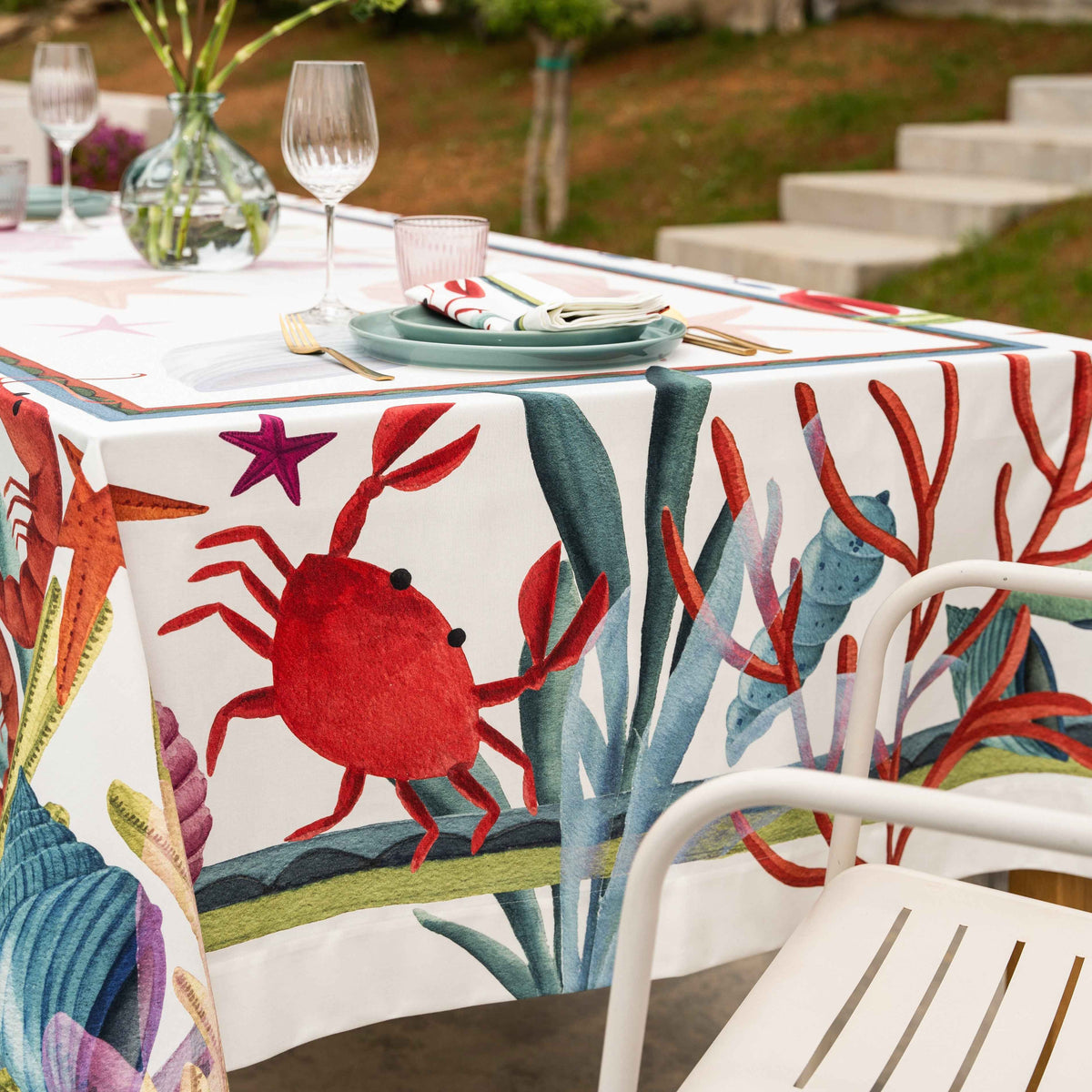 Marzamemi Cotton Satin Tablecloth | Made in Sicily