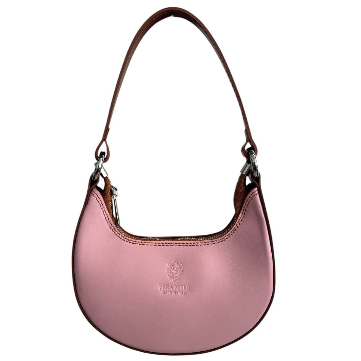 Modarno Women's Handbag with Removable Handle Bicolor in Genuine Cowhide Leather 21x5x12 cm | Made in Italy