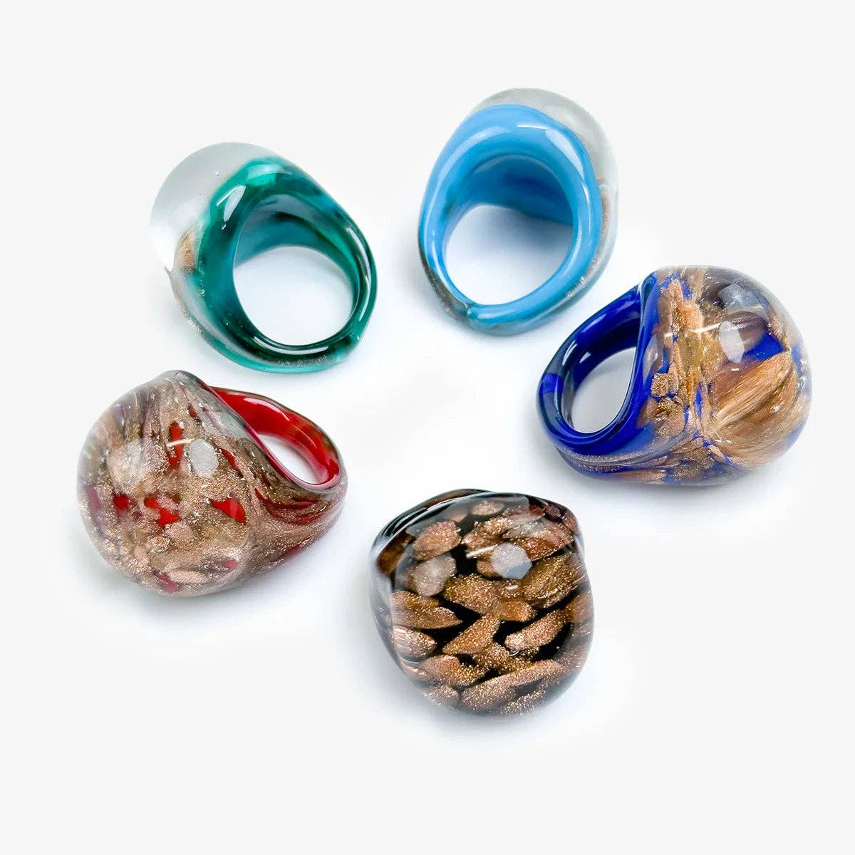Bombato Avventurina Murano Glass Ring | Made in Venice
