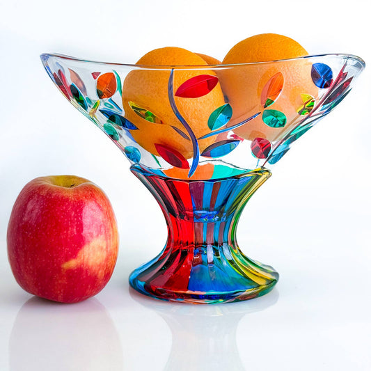 Flowervine 9" Bowl, Hand-Painted Italian Crystal | Made in Venice